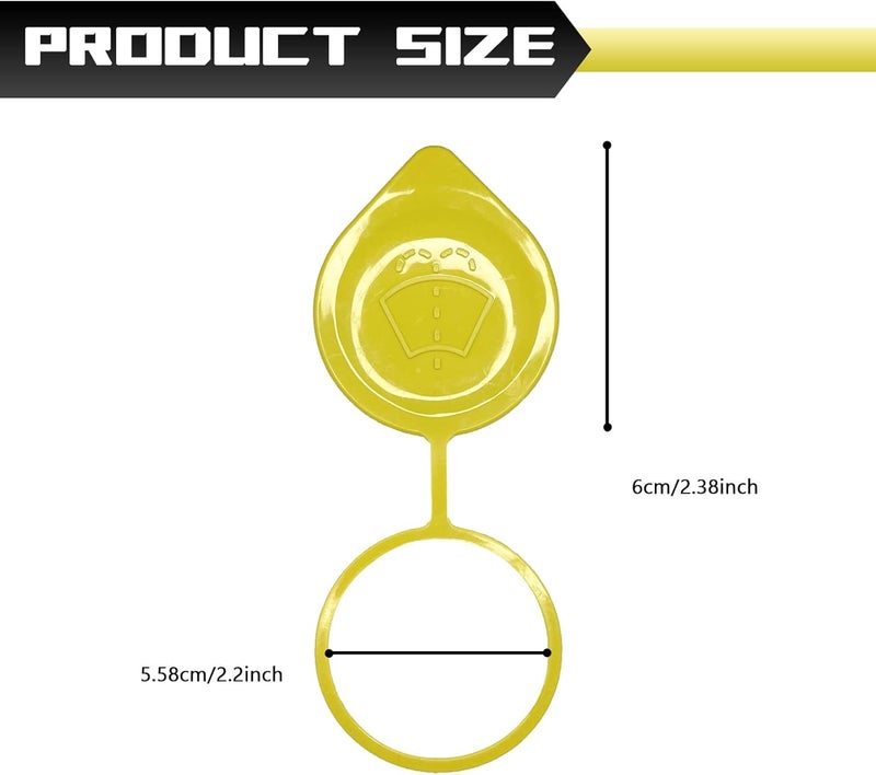 Eponcia Windshield Washer Fluid Cap Wiper Washer Fluid Reservoir Cap Cover Replacement for Subaru, 86615FJ000 Windshield Cleaner Tank Caps for Subaru Crosstrek Forester Impreza WRX Accessories(Yellow) - Image 2